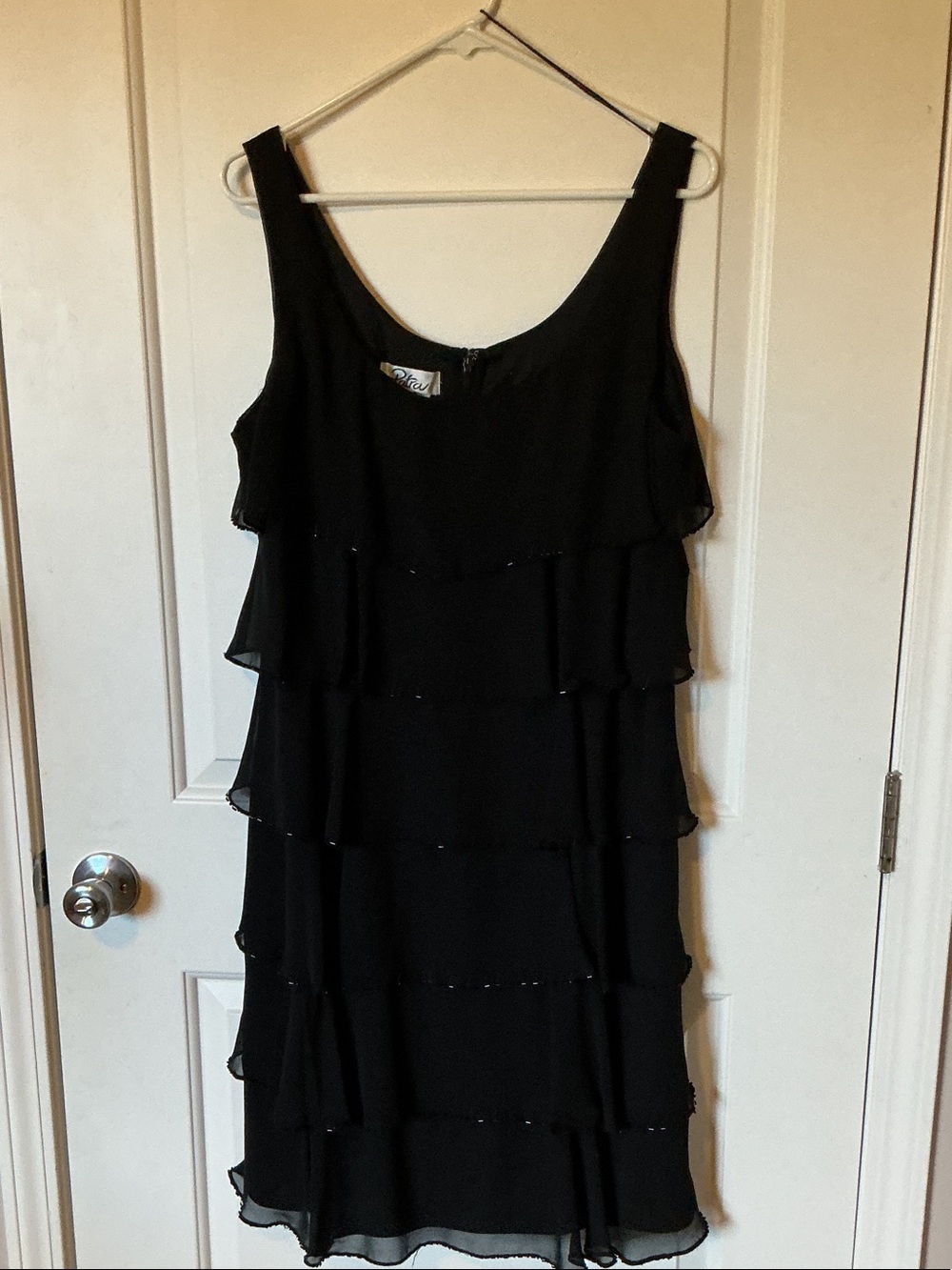 Patra Black Tiered Sleeveless Mini Dress